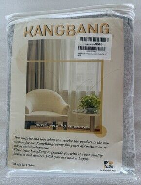Kangbang Light Grey Curtain Panel 42x84” Pinch Pleat Modern Drapes